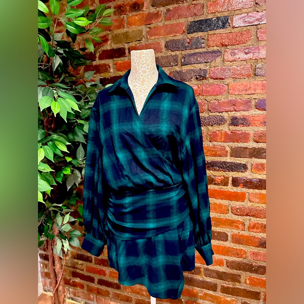 Plaid Print skort jumpsuit.